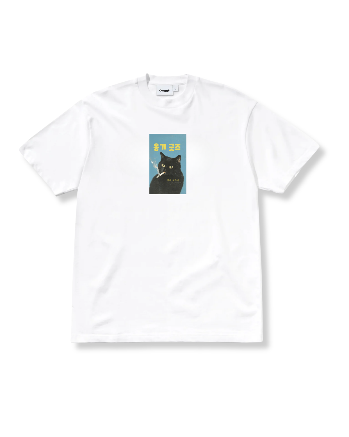 SMOKING CAT TEE - WHITE